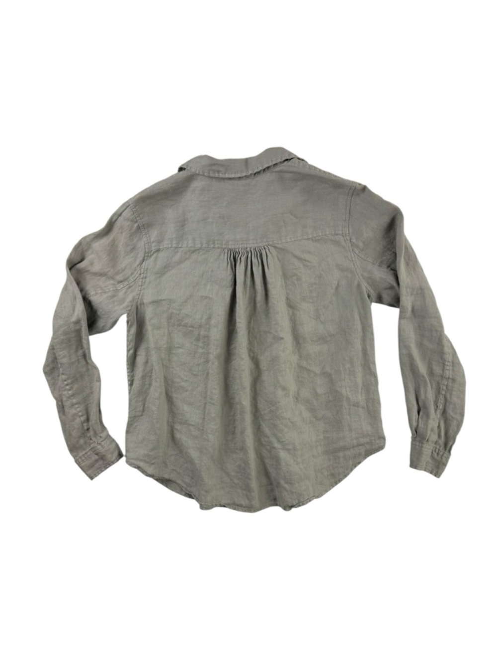 Mary Lawless Lee x Spledid 100% Linen Button Down Olive/Sage Lightweight Top Sm - Picture 4 of 7